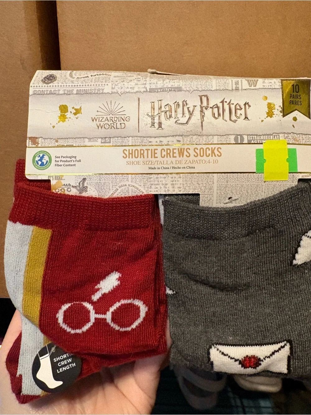 Warner Bros. Harry Potter Shortie Crew Socks - Red & Gray